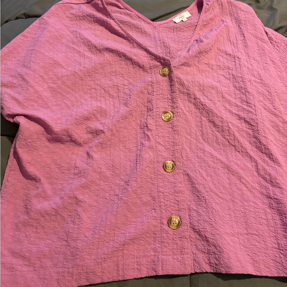 Women's Purple Button-Front Top